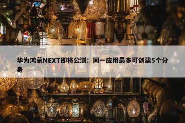 华为鸿蒙NEXT即将公测：同一应用最多可创建5个分身