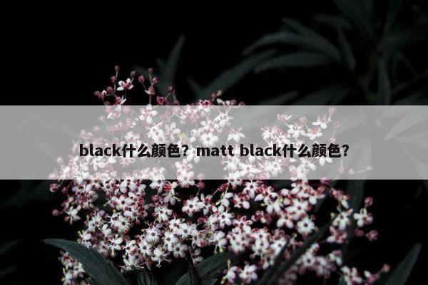 black什么颜色？matt black什么颜色？