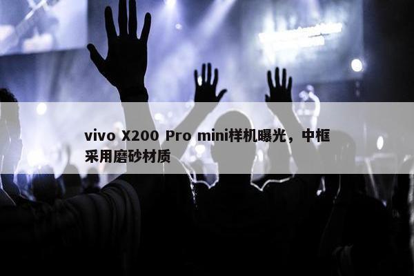 vivo X200 Pro mini样机曝光，中框采用磨砂材质