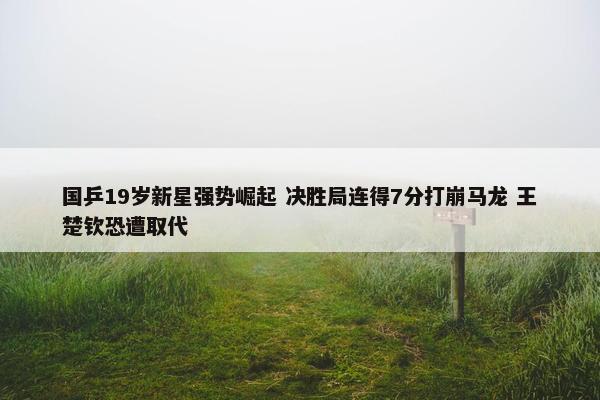 国乒19岁新星强势崛起 决胜局连得7分打崩马龙 王楚钦恐遭取代