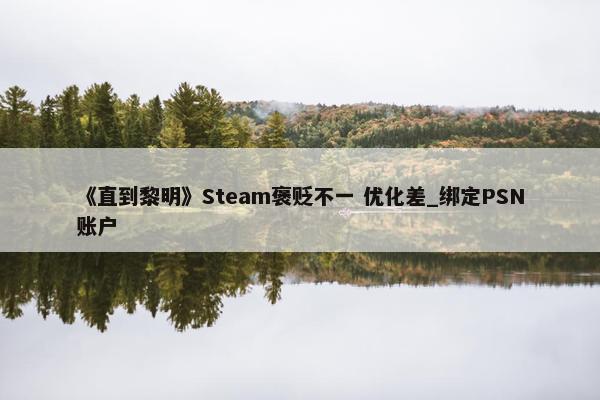 《直到黎明》Steam褒贬不一 优化差_绑定PSN账户