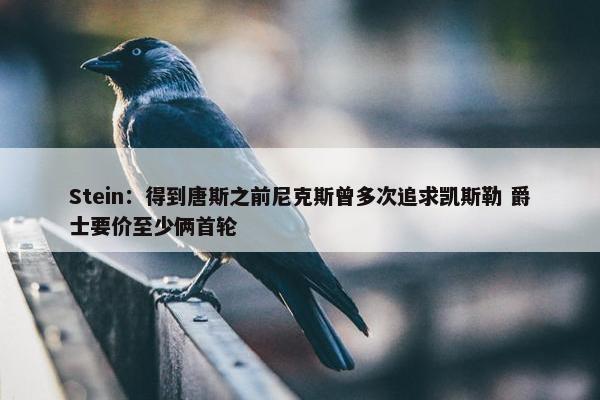 Stein：得到唐斯之前尼克斯曾多次追求凯斯勒 爵士要价至少俩首轮