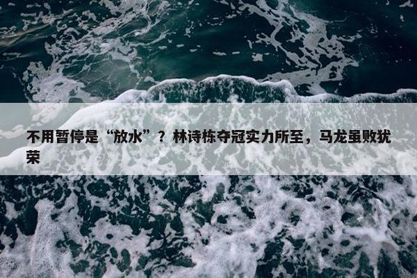 不用暂停是“放水”？林诗栋夺冠实力所至，马龙虽败犹荣