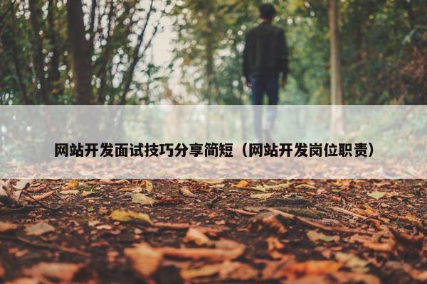 网站开发面试技巧分享简短（网站开发岗位职责）