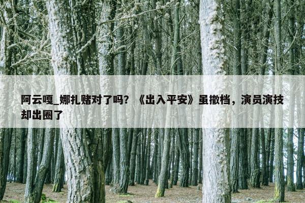 阿云嘎_娜扎赌对了吗？《出入平安》虽撤档，演员演技却出圈了