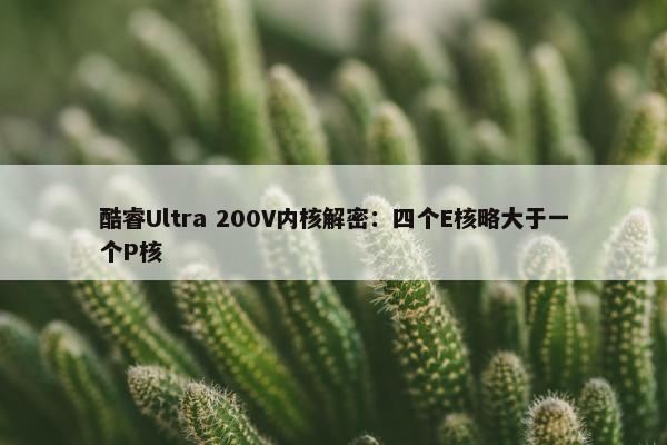 酷睿Ultra 200V内核解密：四个E核略大于一个P核