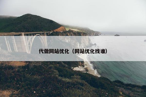 代做网站优化（网站优化找谁）