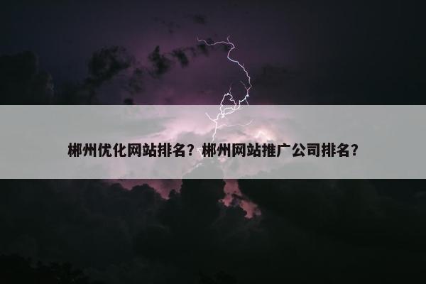 郴州优化网站排名？郴州网站推广公司排名？