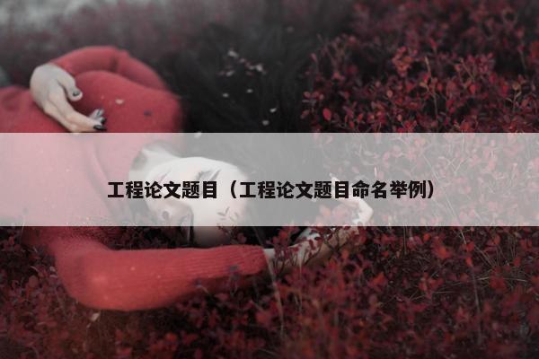 工程论文题目（工程论文题目命名举例）