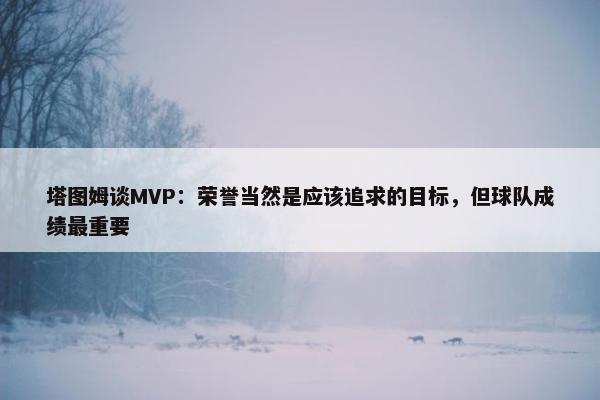 塔图姆谈MVP：荣誉当然是应该追求的目标，但球队成绩最重要