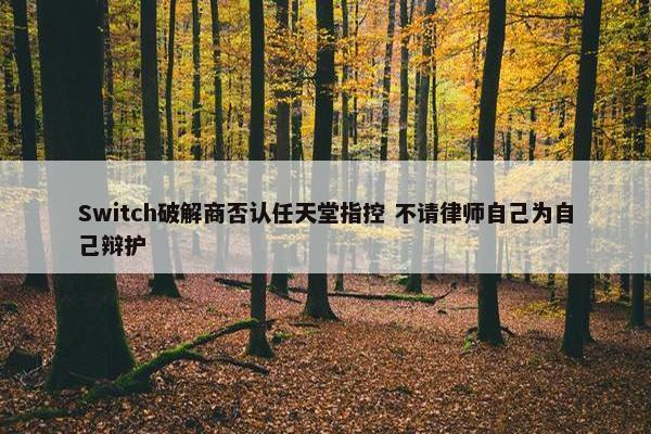 Switch破解商否认任天堂指控 不请律师自己为自己辩护