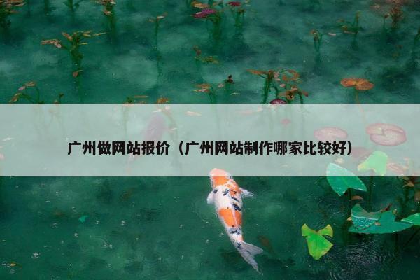 广州做网站报价（广州网站制作哪家比较好）