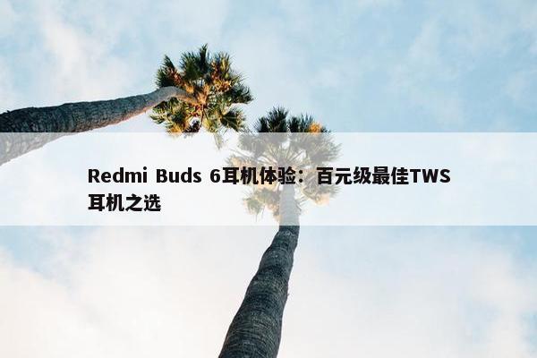 Redmi Buds 6耳机体验：百元级最佳TWS耳机之选