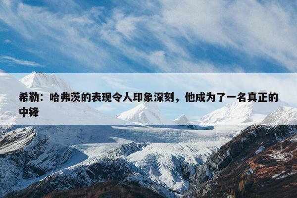 希勒：哈弗茨的表现令人印象深刻，他成为了一名真正的中锋