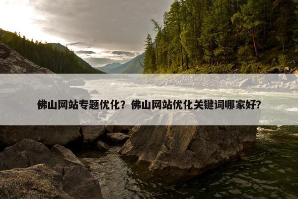 佛山网站专题优化？佛山网站优化关键词哪家好？