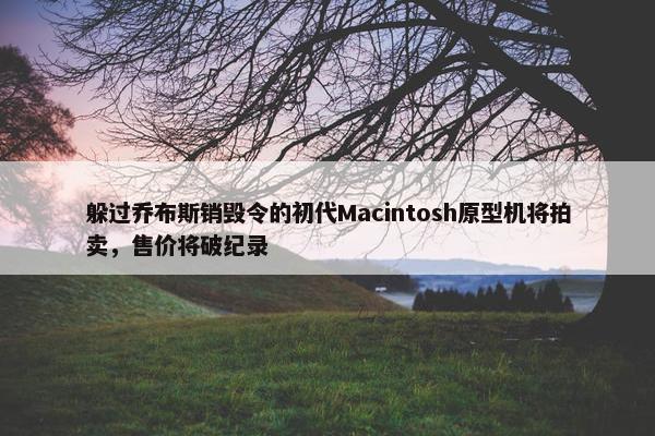 躲过乔布斯销毁令的初代Macintosh原型机将拍卖，售价将破纪录