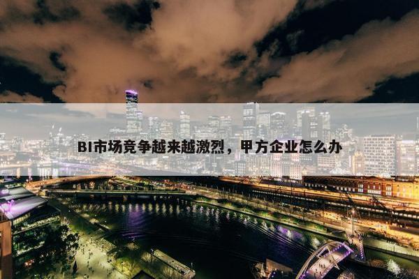 BI市场竞争越来越激烈，甲方企业怎么办