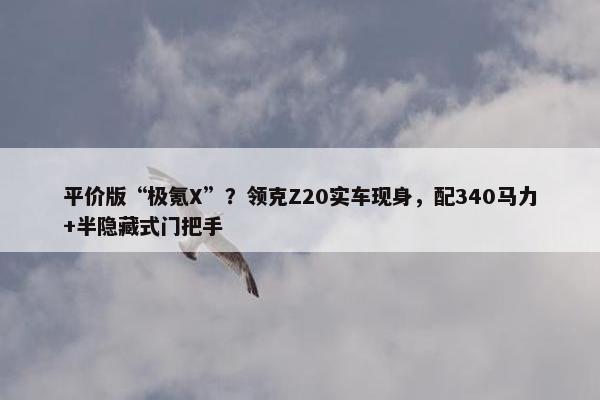 平价版“极氪X”？领克Z20实车现身，配340马力+半隐藏式门把手