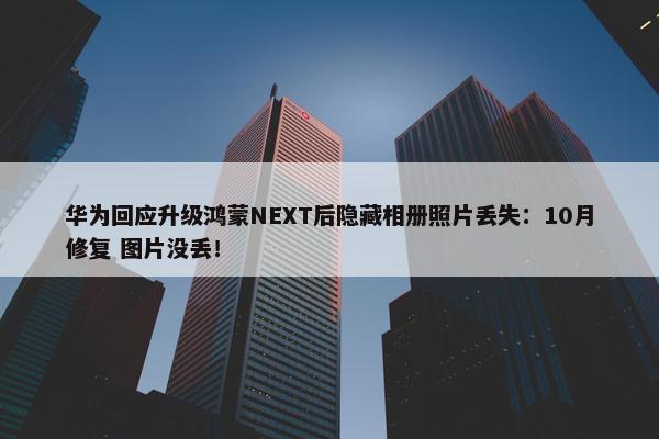 华为回应升级鸿蒙NEXT后隐藏相册照片丢失：10月修复 图片没丢！