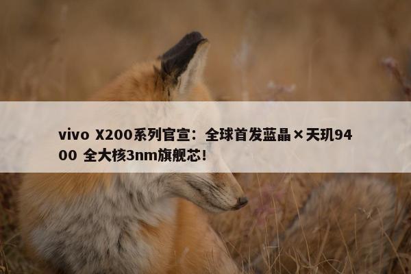 vivo X200系列官宣：全球首发蓝晶×天玑9400 全大核3nm旗舰芯！