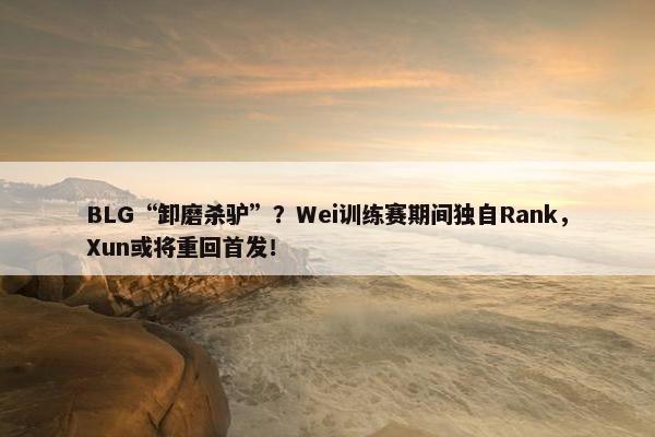 BLG“卸磨杀驴”？Wei训练赛期间独自Rank，Xun或将重回首发！