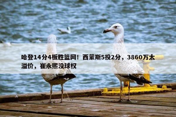 哈登14分4板胜篮网！西蒙斯5投2分，3860万太溢价，崔永熙没球权