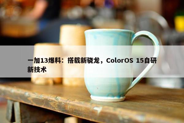 一加13爆料：搭载新骁龙，ColorOS 15自研新技术