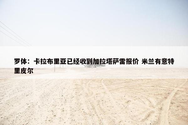 罗体：卡拉布里亚已经收到加拉塔萨雷报价 米兰有意特里皮尔