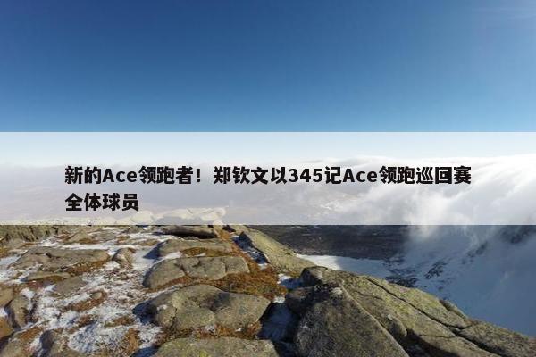 新的Ace领跑者！郑钦文以345记Ace领跑巡回赛全体球员