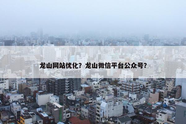 龙山网站优化？龙山微信平台公众号？