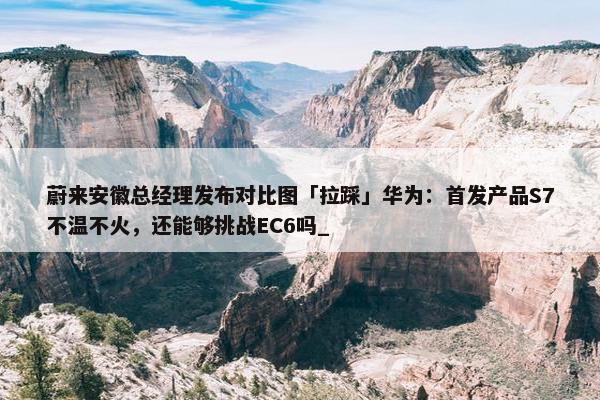 蔚来安徽总经理发布对比图「拉踩」华为：首发产品S7不温不火，还能够挑战EC6吗_