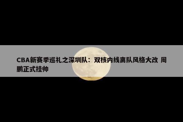 CBA新赛季巡礼之深圳队：双核内线离队风格大改 周鹏正式挂帅