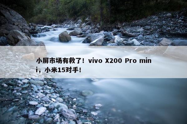 小屏市场有救了！vivo X200 Pro mini，小米15对手！