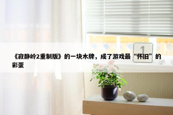 《寂静岭2重制版》的一块木牌，成了游戏最“怀旧”的彩蛋