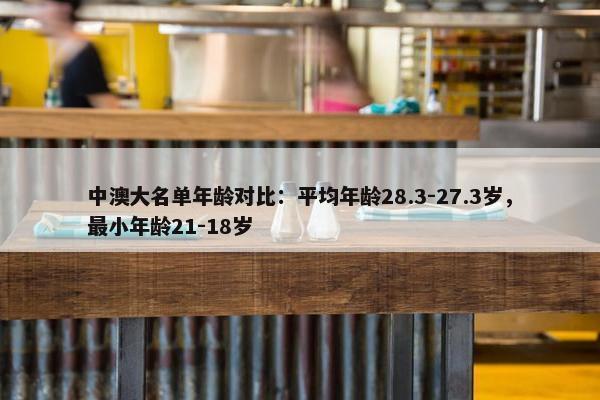 中澳大名单年龄对比：平均年龄28.3-27.3岁，最小年龄21-18岁