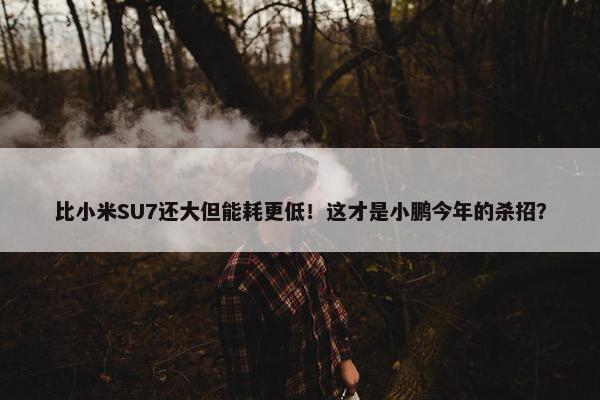 比小米SU7还大但能耗更低！这才是小鹏今年的杀招？