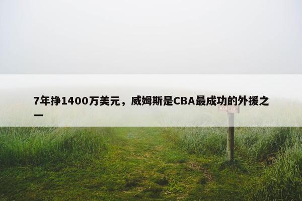 7年挣1400万美元，威姆斯是CBA最成功的外援之一