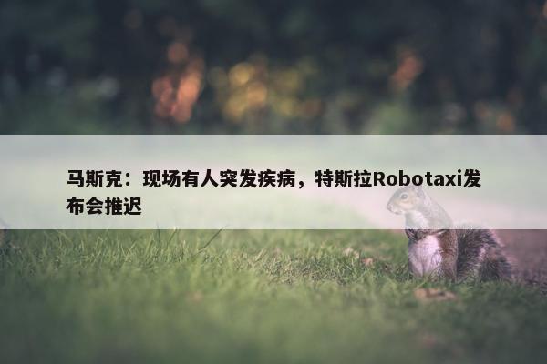 马斯克：现场有人突发疾病，特斯拉Robotaxi发布会推迟