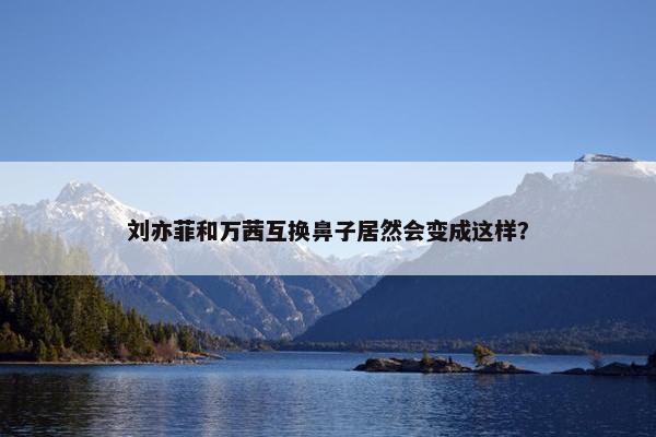 刘亦菲和万茜互换鼻子居然会变成这样？