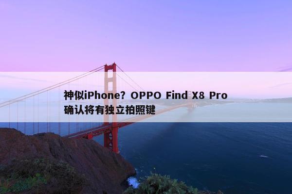 神似iPhone？OPPO Find X8 Pro确认将有独立拍照键