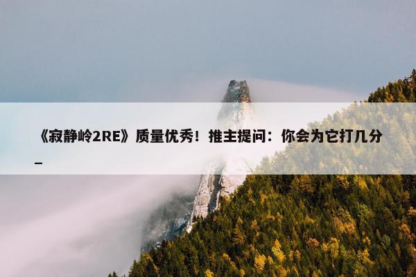 《寂静岭2RE》质量优秀！推主提问：你会为它打几分_