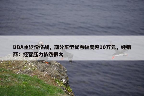 BBA重返价格战，部分车型优惠幅度超10万元，经销商：经营压力依然很大