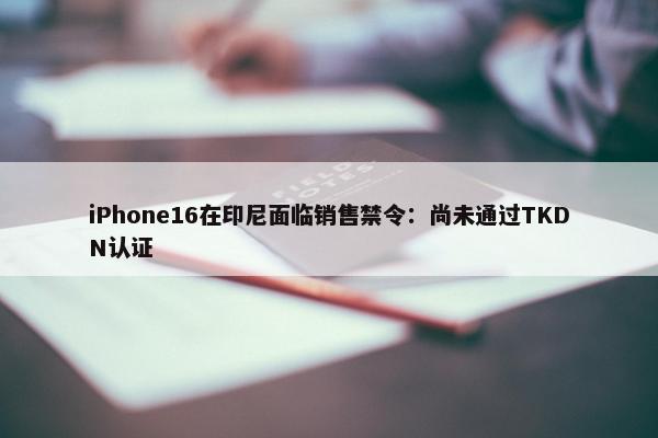 iPhone16在印尼面临销售禁令：尚未通过TKDN认证