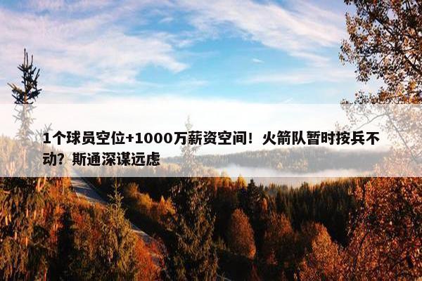 1个球员空位+1000万薪资空间！火箭队暂时按兵不动？斯通深谋远虑