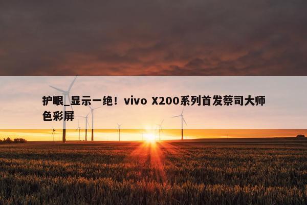 护眼_显示一绝！vivo X200系列首发蔡司大师色彩屏