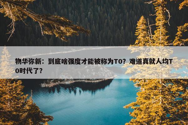 物华弥新：到底啥强度才能被称为T0？难道真就人均T0时代了？