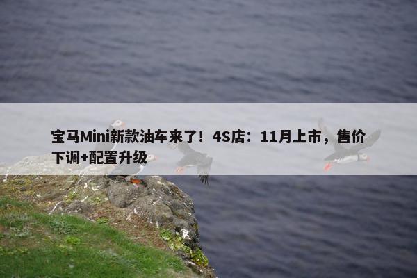 宝马Mini新款油车来了！4S店：11月上市，售价下调+配置升级