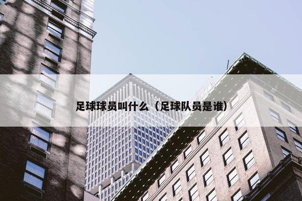 足球球员叫什么（足球队员是谁）