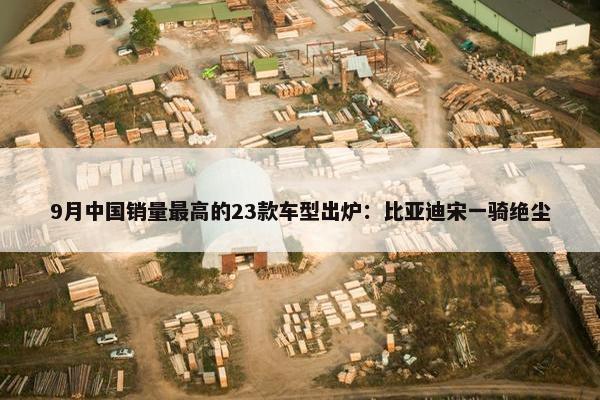 9月中国销量最高的23款车型出炉：比亚迪宋一骑绝尘