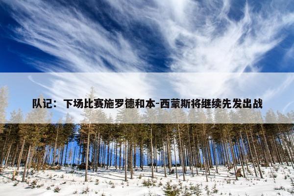 队记：下场比赛施罗德和本-西蒙斯将继续先发出战